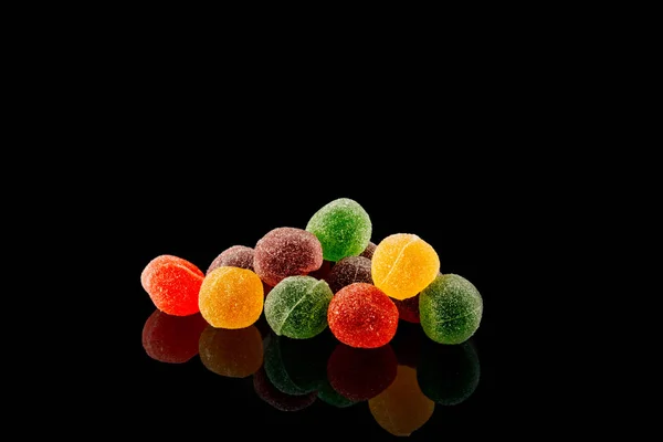 Multicolored Marmalade Sweets Black Background — Stock Photo, Image