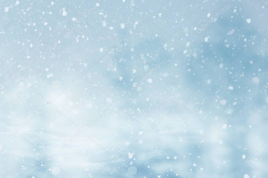 Abstract Christmas winter snowly Background.