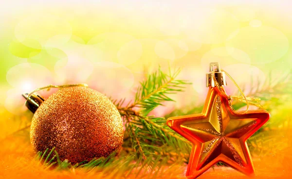 Yeni Yıl Dekorasyon Yıldız Ile Altın Noel Arka Plan Metin — Stok fotoğraf