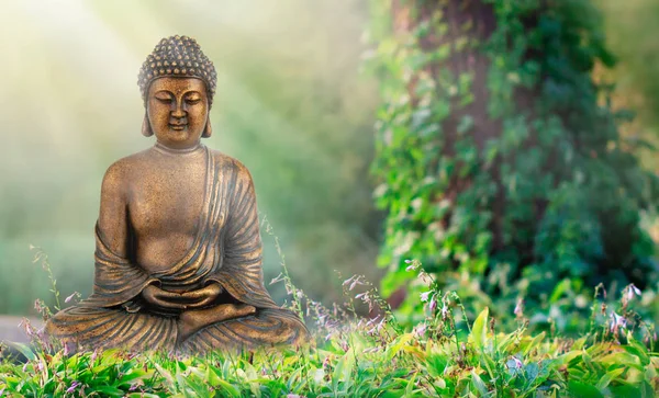 Buddah Escultura Jardim Zen — Fotografia de Stock