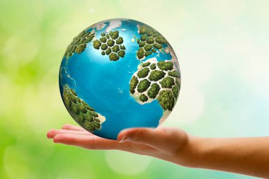 bizim Dünya gezegeni kurtaralım. Ekoloji kavramı. Bu görüntü unsurları nasa tarafından döşenmiştir.