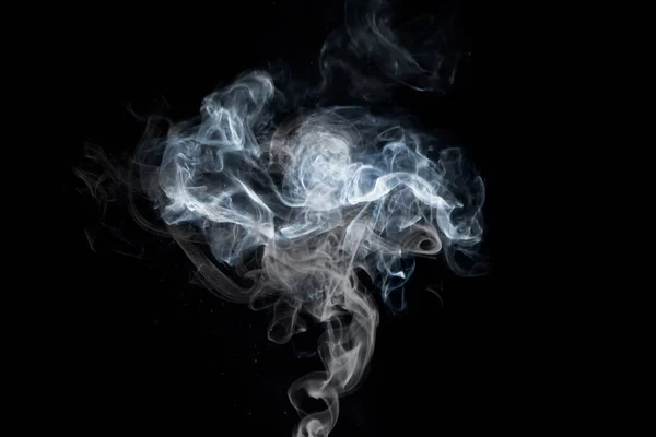 Primer Plano Del Polvo Humo Vapor Sobre Fondo Negro — Foto de Stock