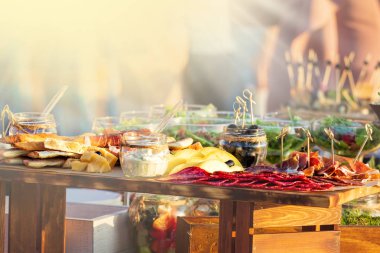 Mutfak mutfak gurme büfesi parti kavramı Catering yemek