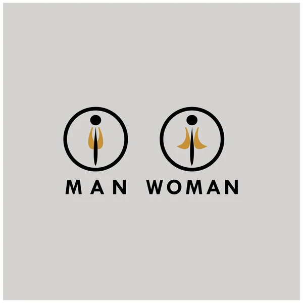 Άντρας Και Γυναίκα Εικονίδιο Επίπεδη Στυλ Σύμβολο Τουαλέτας Για Σχεδιασμό — Διανυσματικό Αρχείο
