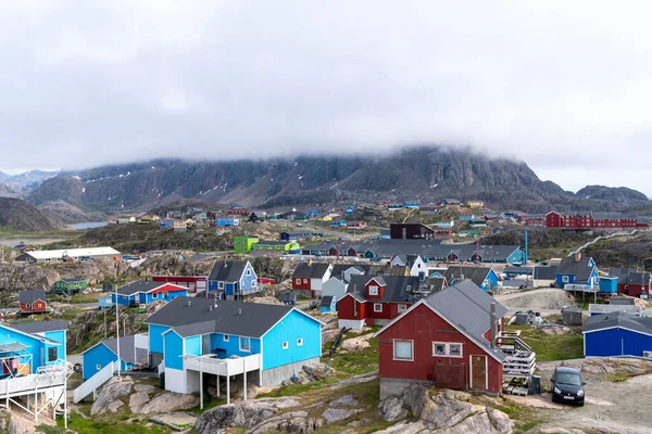 Много Цветных Домов Сисимиуте Гренландии Стоковое Изображение