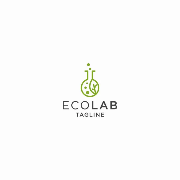 Eko Laboratuvarı Logo Simgesi Tasarım Şablonu Vektör İllüstrasyonu