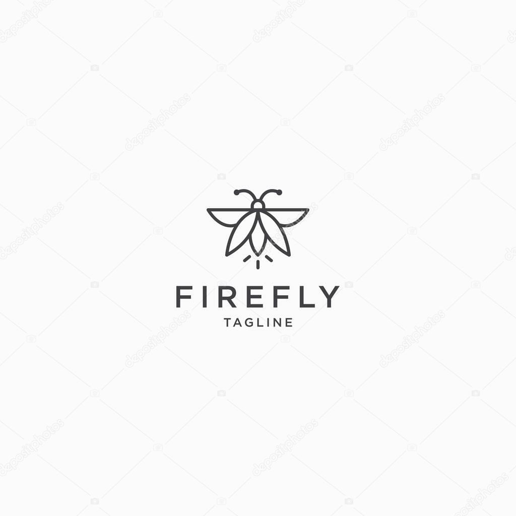 Firefly logo Icon Design Template. Line, Modern, Simple Vector Illustration
