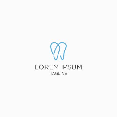 Diş Dişi Logosu Simgesi Tasarım Şablonu. Basit, Modern, Minimalist - Vektör