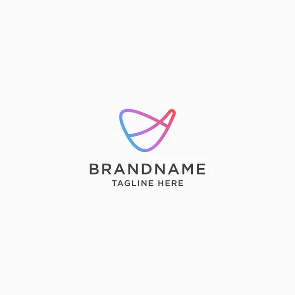 V Harfi Soyut Gradyan Logo Simgesi Tasarım Şablonu Çizimi