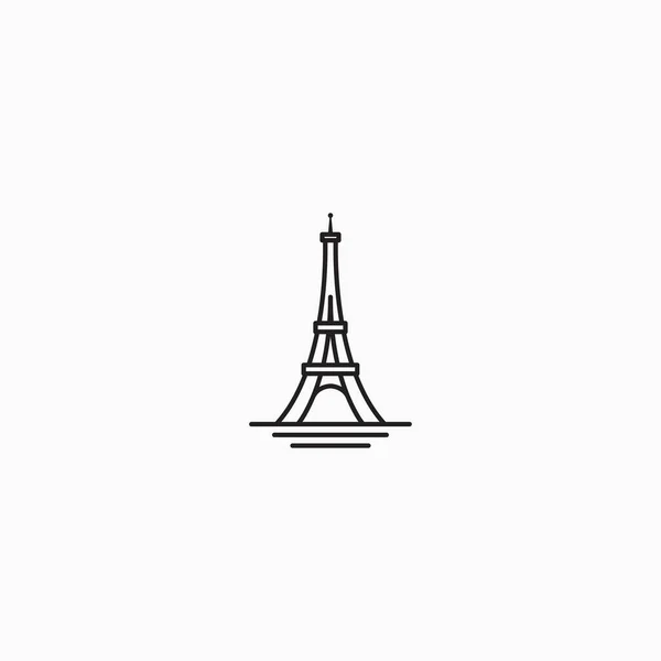 Вектор Логотипа Эйфелевой Башни Линия Лирика Современный Вектор — стоковый вектор
