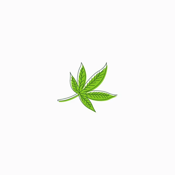 Illustration Vectorielle Modèle Conception Icône Logo Feuille Cannabis — Image vectorielle