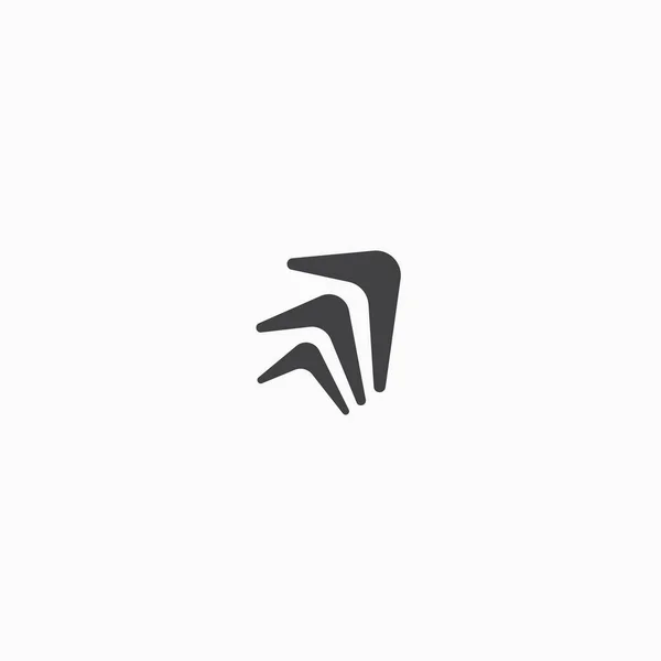 Boomerang Logo Ikon Design Mall Vektor Illustration — Stock vektor