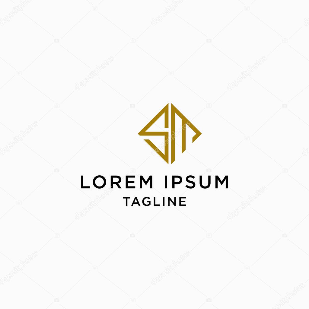 Elegant letter SM Logo Icon Design Template. Elegant, Luxury, Gold, Modern Vector Illustration