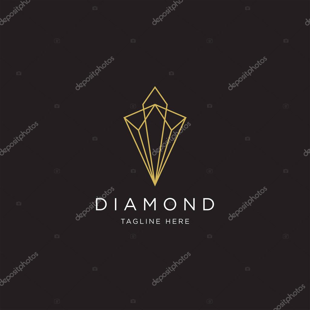 Diamond Logo Icon Design Template. Modern, Luxury, Minimalist.