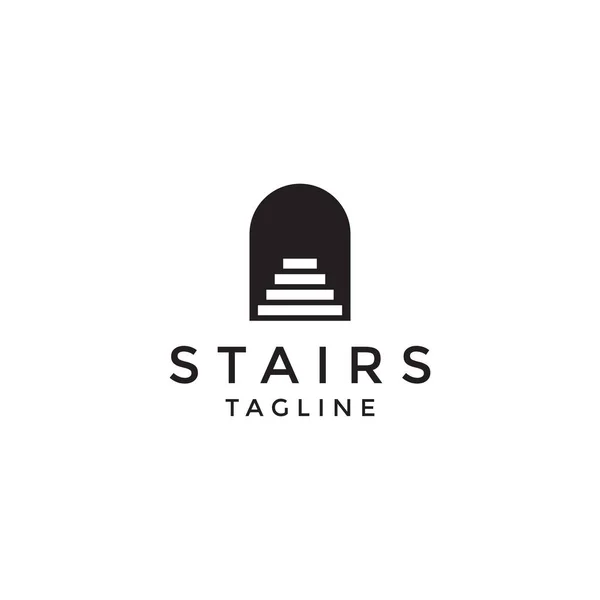 Merdiven Logosu Tasarım Şablonu. Kapı, Kapı, Modern Vektör İllüstrasyonu