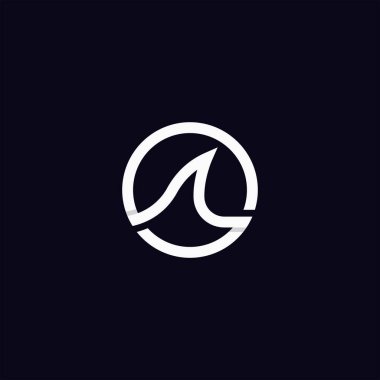 Monogram dalgası soyut logo tasarımı şablon çizimi