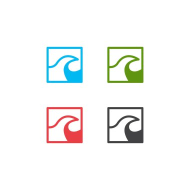 Dalga logosu tasarım şablon çizimi