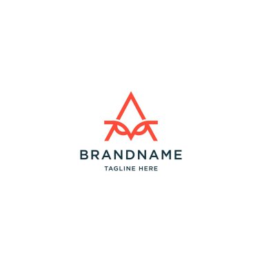 Harf A ve baykuş gözü logo tasarım şablonu