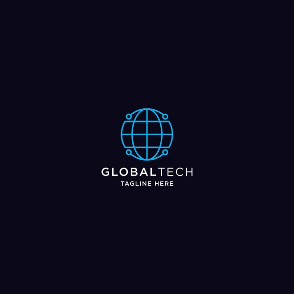 Global Tech Logo Simgesi Tasarım Şablon Vektörü İllüstrasyonu