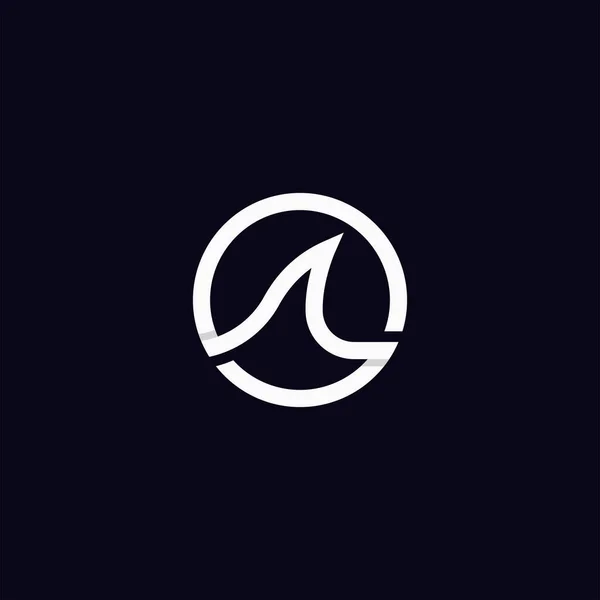 Monogram Våg Abstrakt Logotyp Design Mall Vektor Illustration — Stock vektor