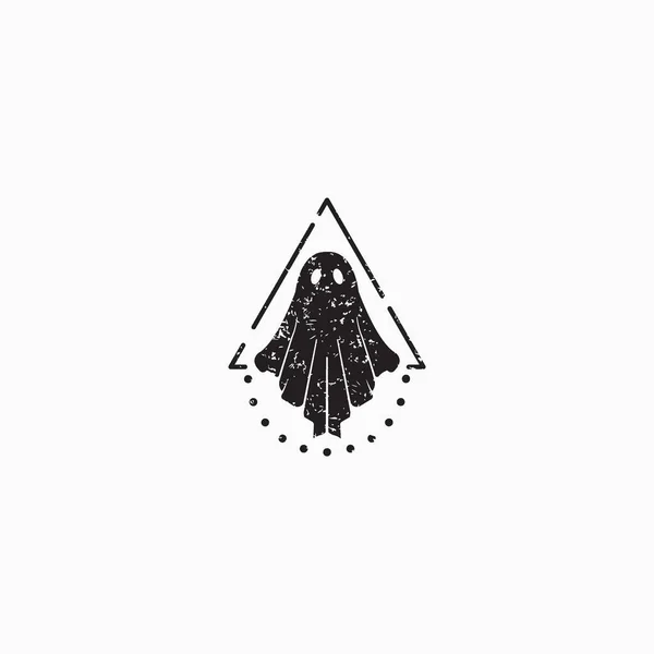 Geist Mit Heiliger Geometrie Logo Design Vorlage Vektorillustration — Stockvektor