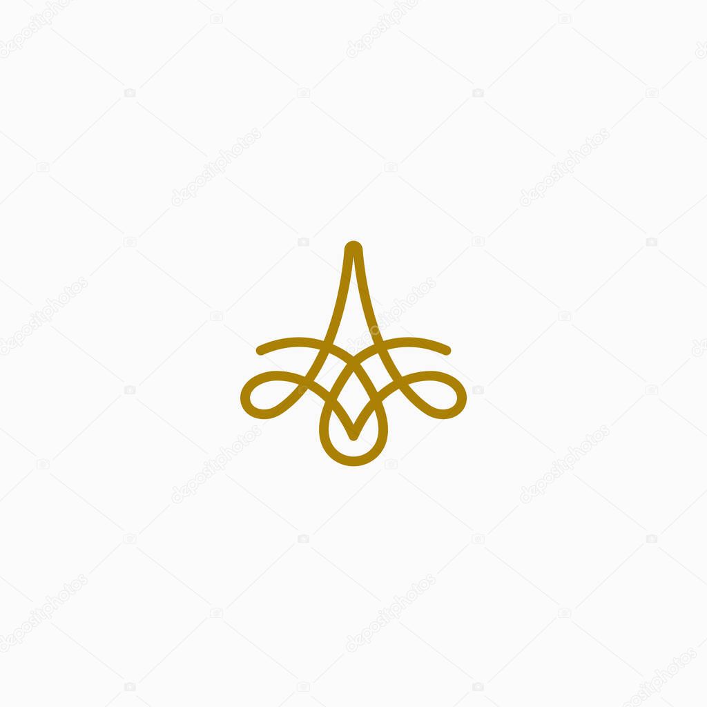 Letter A aesthetic abstract logo design template vector illustration