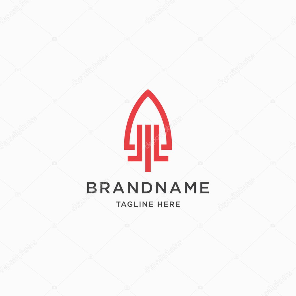 Rocket logo design template vector illustration