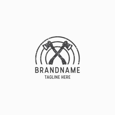 Axe fırlatma logosu tasarım şablonu çizimi