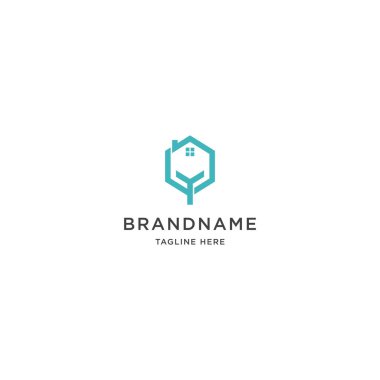 Ev logosu tasarım şablonu vektör çizimi