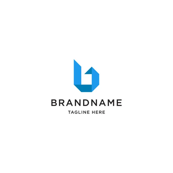 Lettera Origami Logo Modello Design — Vettoriale Stock