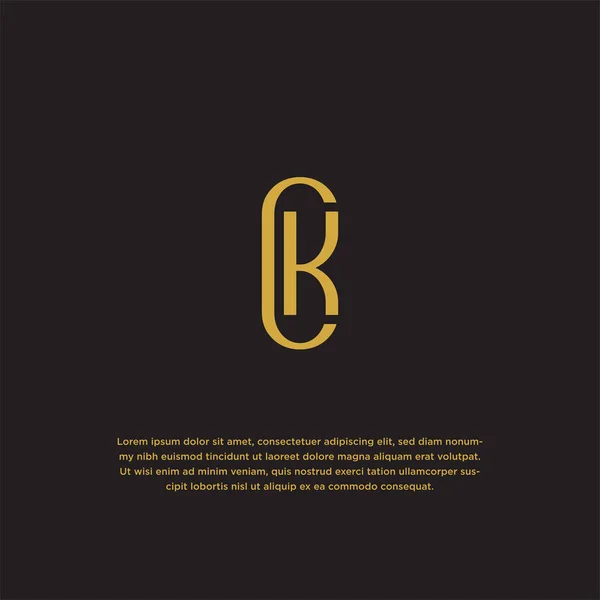 Carta Modelo Design Logotipo Ouro Luxo Elegante Ilustração Vetorial — Vetor de Stock