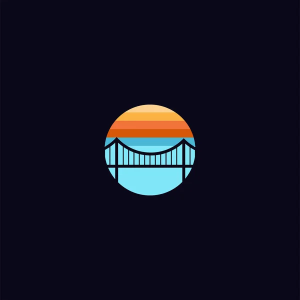 Brücke Logo Design Vorlagenvektor — Stockvektor