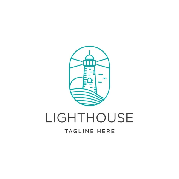 Deniz feneri logosu tasarım şablonu çizimi