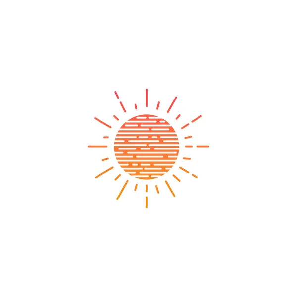 Modelo Design Ícone Logotipo Sol — Vetor de Stock