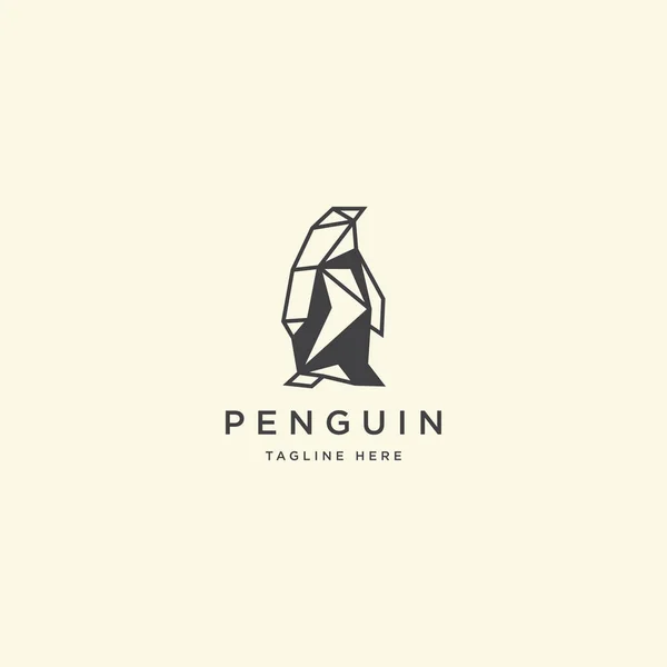 Pingüino Geométrico Logotipo Icono Diseño Plantilla Vector Ilustración — Vector de stock