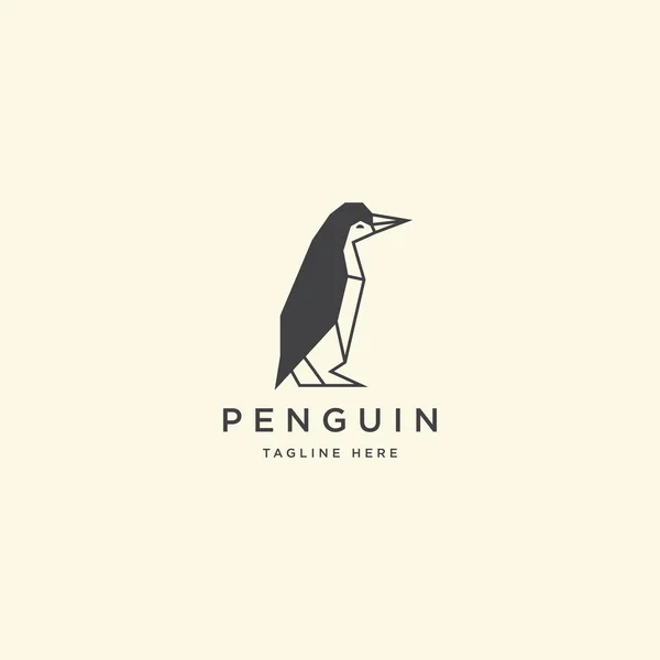 Pingüino Geométrico Logotipo Icono Diseño Plantilla Vector Ilustración — Vector de stock