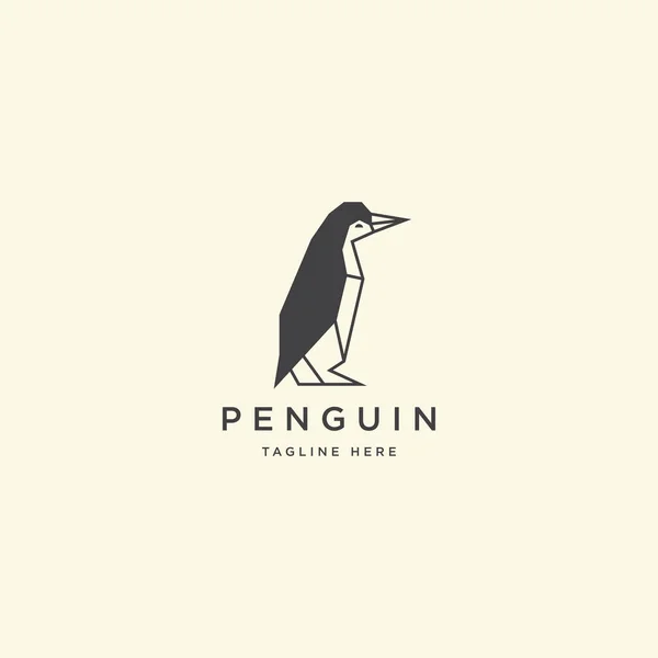 Geometrik penguen logosu tasarım şablonu çizimi