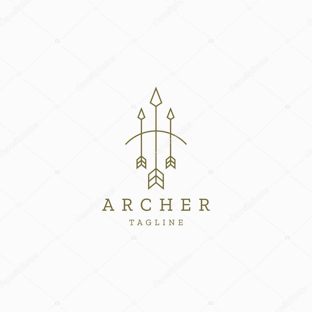 Archer logo design template vector illustration