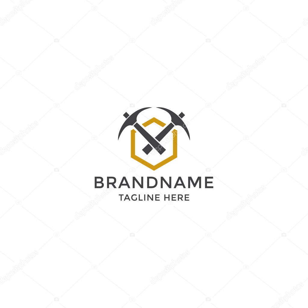 Mining logo icon design template vector illustration