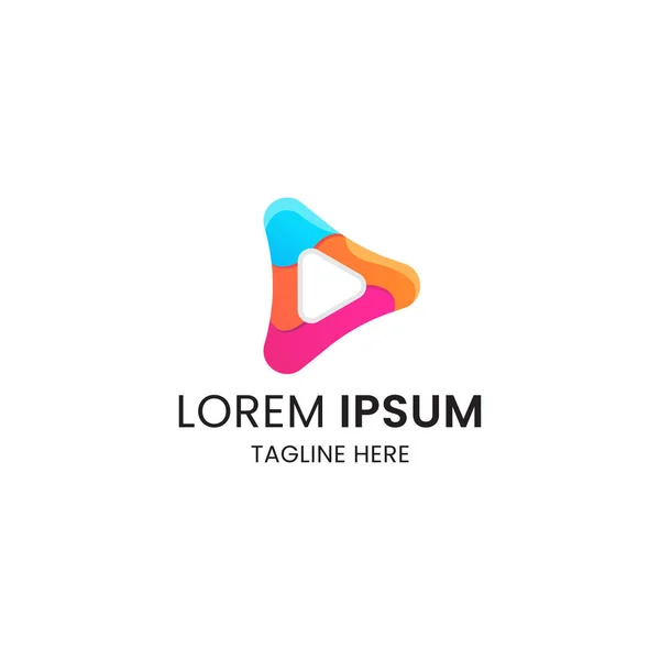 Müthiş Renkli Oyun Medya Logosu Tasarım Şablonu Premium Vektörü — Stok Vektör