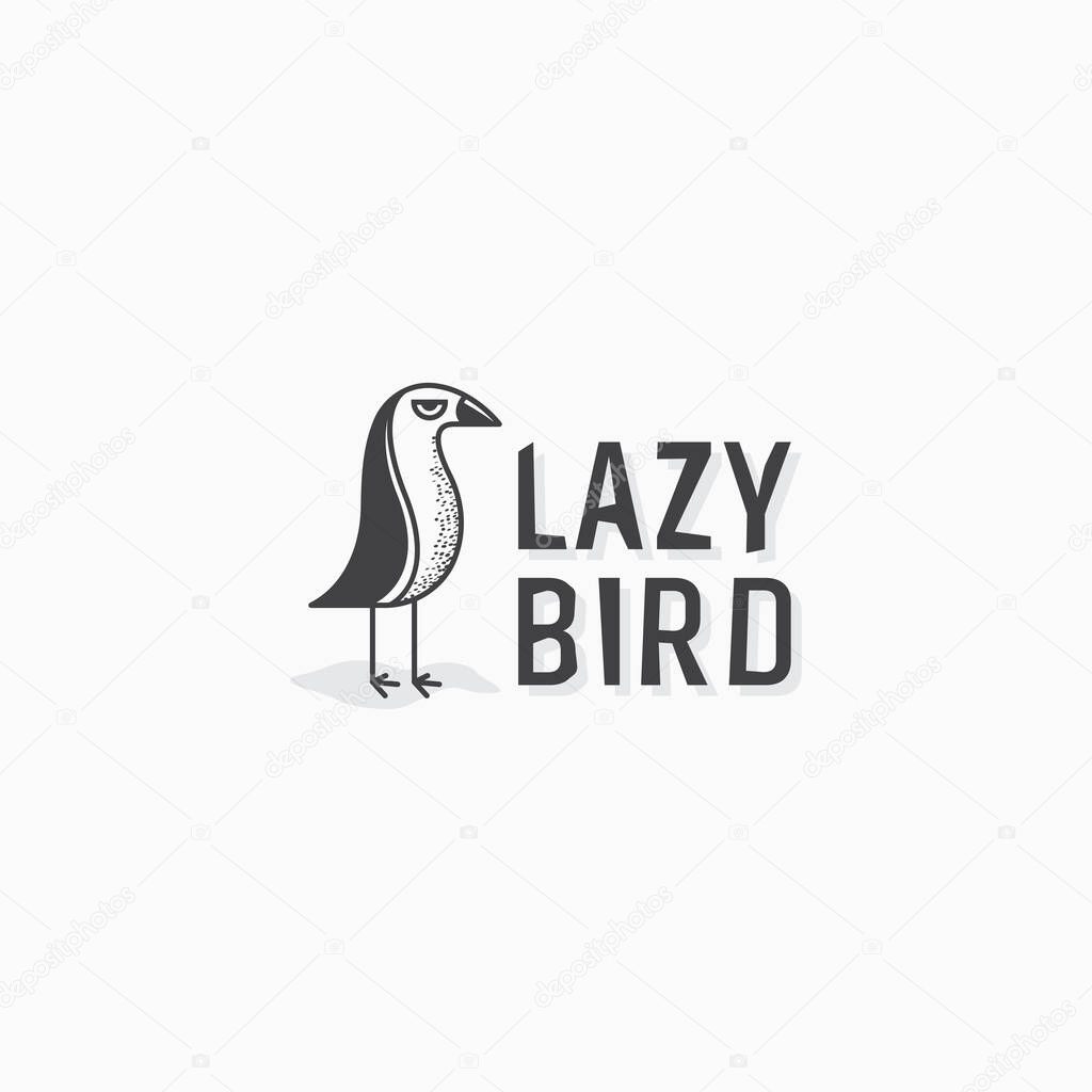 Lazy bird logo icon design template premium vector