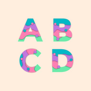 Müthiş renkli alfabe logo simgesi tasarım şablonu premium vektörü