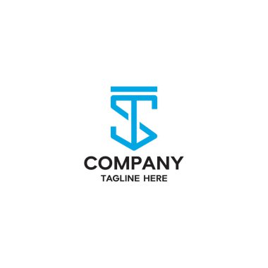 TS harfi ST logo tasarım şablonu vektörü
