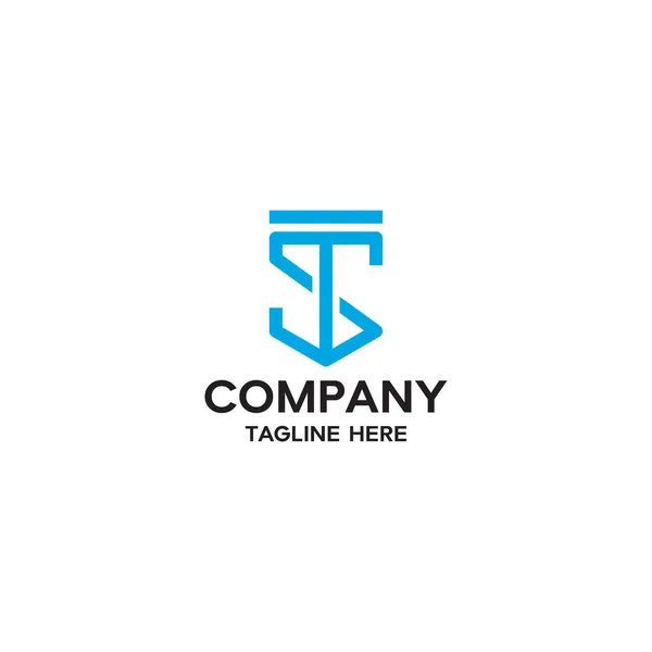 TS harfi ST logo tasarım şablonu vektörü