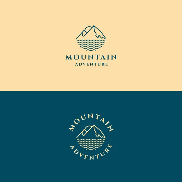 Mountain Adventure Logo Icon Design Template Premium Vector — Stock Vector