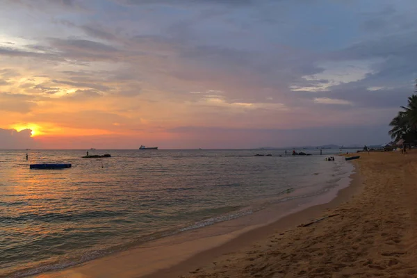 Beau Coucher Soleil Multicolore Sur Plage Keo Île Phu Quoc — Photo