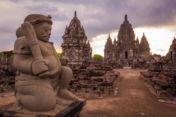 Solnedgång Himmel Vid Sewu Temple Prambanan Complex Yogyakarta Indonesien — Stockfoto