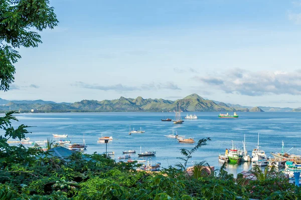 Widok Port Labuan Bajo Palua Karawo Wczesnym Rankiem Flores Indonezja — Zdjęcie stockowe
