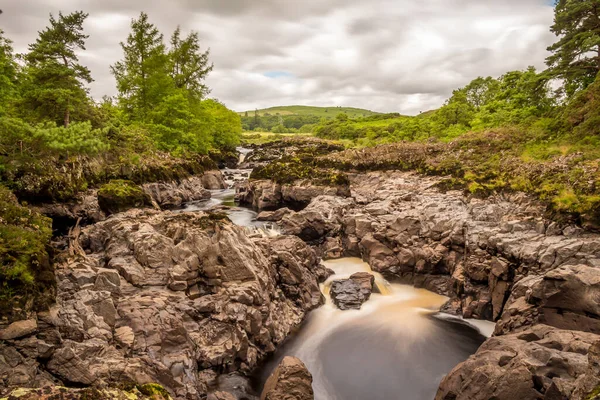 Zeldzame Foto Van Earlstoun Linn Waterval Voor Het Eerst Jaar — Stockfoto