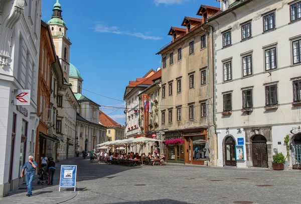 Любляна Словенія Липня 2018 Mestni Trg Ljubljana City Square Поруч — стокове фото